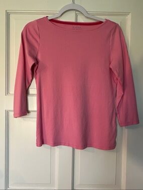 Talbots “The Talbots Tee” Long Sleeve Tee in Pink